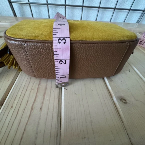 KATE SPADE Kourtney Suede Mustard Crossbody Bag - Picture 12 of 15